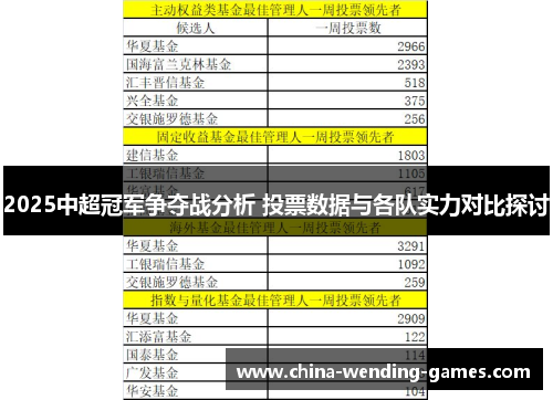 2025中超冠军争夺战分析 投票数据与各队实力对比探讨